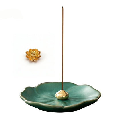 Portable Ceramic Incense Holder with Ash Catcher for Meditation Yoga Travel