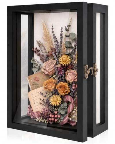 Deep Shadow Box 11x15 Wooden Display Case with Acrylic Sides Wall Mount
