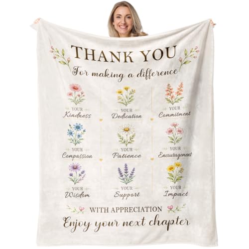 Coworker Retirement Gift Blanket 50 x 60 Inch White Farewell Throw