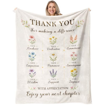 Coworker Retirement Gift Blanket 50 x 60 Inch White Farewell Throw