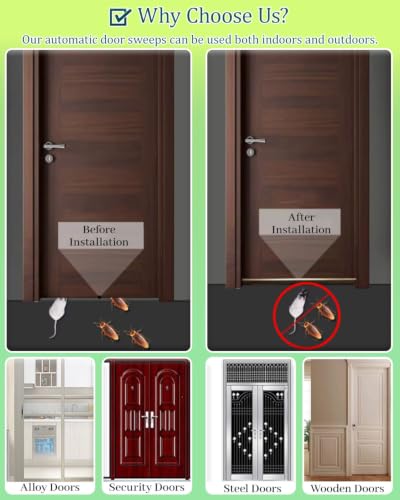 Self-Adhesive Surface Mount Door Sweep 28-86cm Noise & Draft Blocker - Black