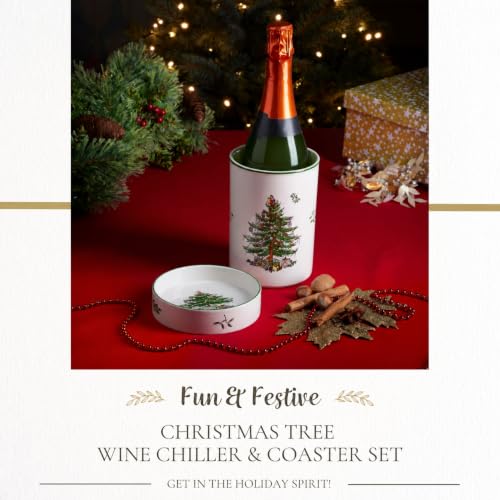Spode Christmas Tree Wine Chiller & Coaster Set – Set of 2