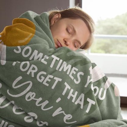 Green You Are Awesome Blanket for Women - Inspirational Gift