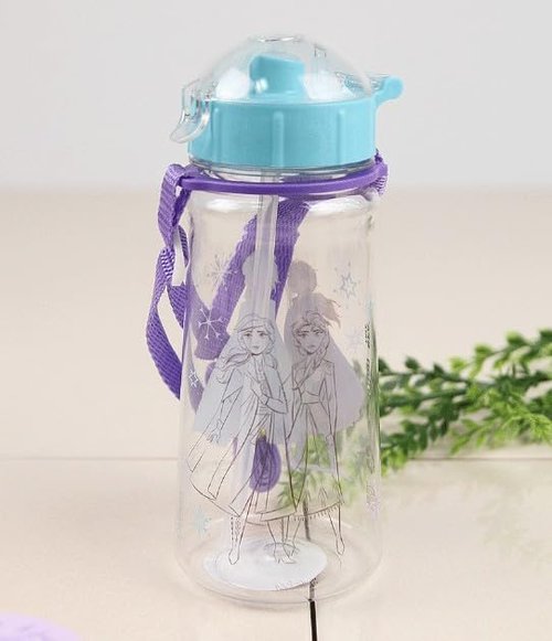 Florian Tritan Water Bottle - 450ml with Shoulder Strap & Built-In Straw for Easy Hydration