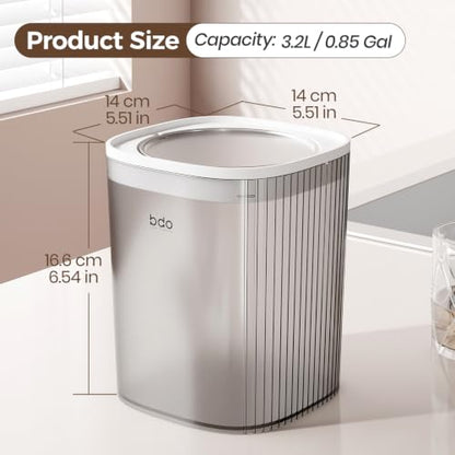 Mini 3.2L Desktop Trash Can with Swing Lid - Small Waste Bin for Bathroom & Office