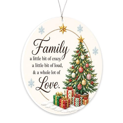 Family Christmas Ornament 2026 with Tree Design, Heartfelt Holiday Gift for Loved Ones, Variation: Family 1 16.10 11