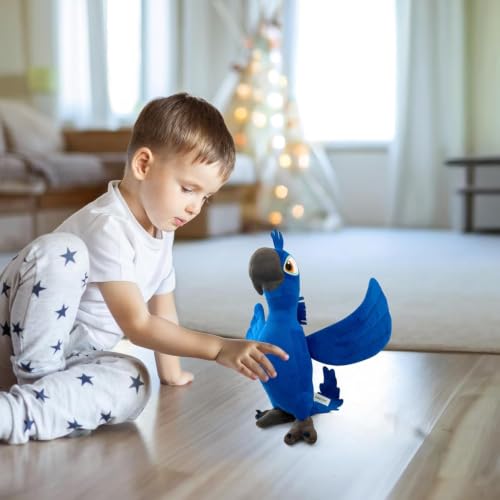 Blue Parrot Plush Pillow - Soft Stuffed Animal Toy for Kids & Fans