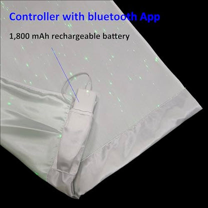 LED Light Up Coffee Table Runner - White Fiber Optic Fabric for Party & Wedding