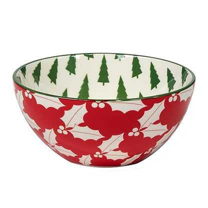 Holiday Serving Bowls Set of 6, 4.75 x 2.25 Inch Porcelain Christmas Tableware