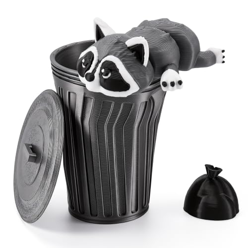 Articulated Raccoon Trash Can Desk Decor - 3D Printed Animal Toy