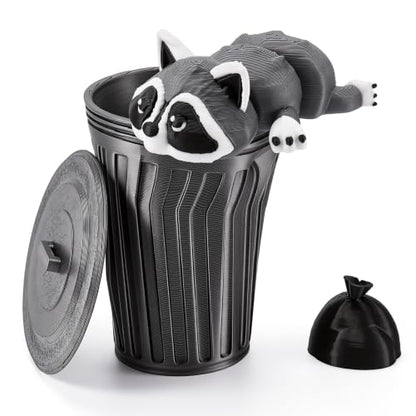 Articulated Raccoon Trash Can Desk Decor - 3D Printed Animal Toy