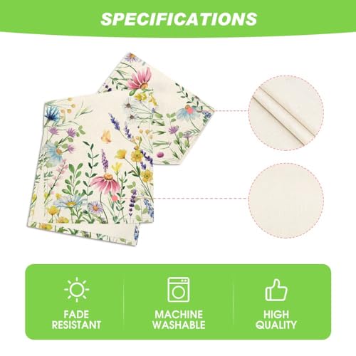 Artoid Mode Daisy Eucalyptus Spring Table Runner 13x120 Inch Beige Home Decor