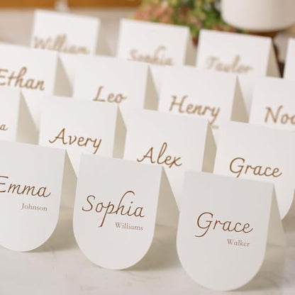 100 Pcs Arch Place Cards for Dinner & Event Table Setting - Small 3.2x4 Inches