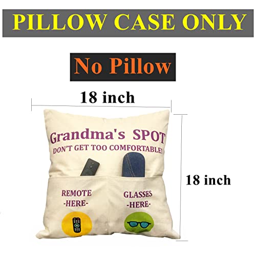 Grandma Gifts Throw Pillow Cover 18x18 Inch with Engraved Spoon - Variation of Grandma