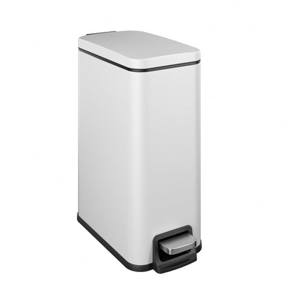 Skiennix Slim Bathroom Trash Can - 1.6 Gallon Stainless Steel with Soft Close Lid & Removable Inner Bucket