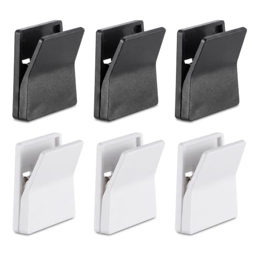 6-Pack Wall Adhesive Clips for Towels Tapestries & Decor - Black & White