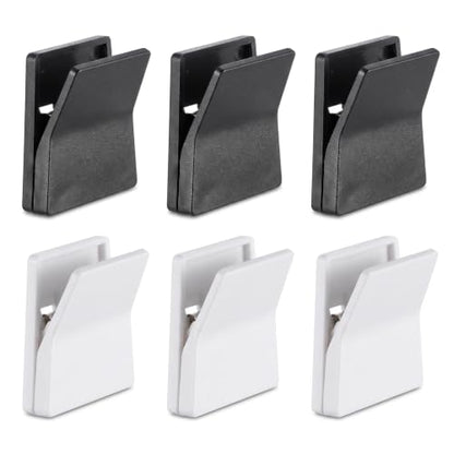 6-Pack Wall Adhesive Clips for Towels Tapestries & Decor - Black & White