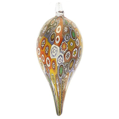 Murano Glass Christmas Ornament - Handmade Gold Icicle Decor