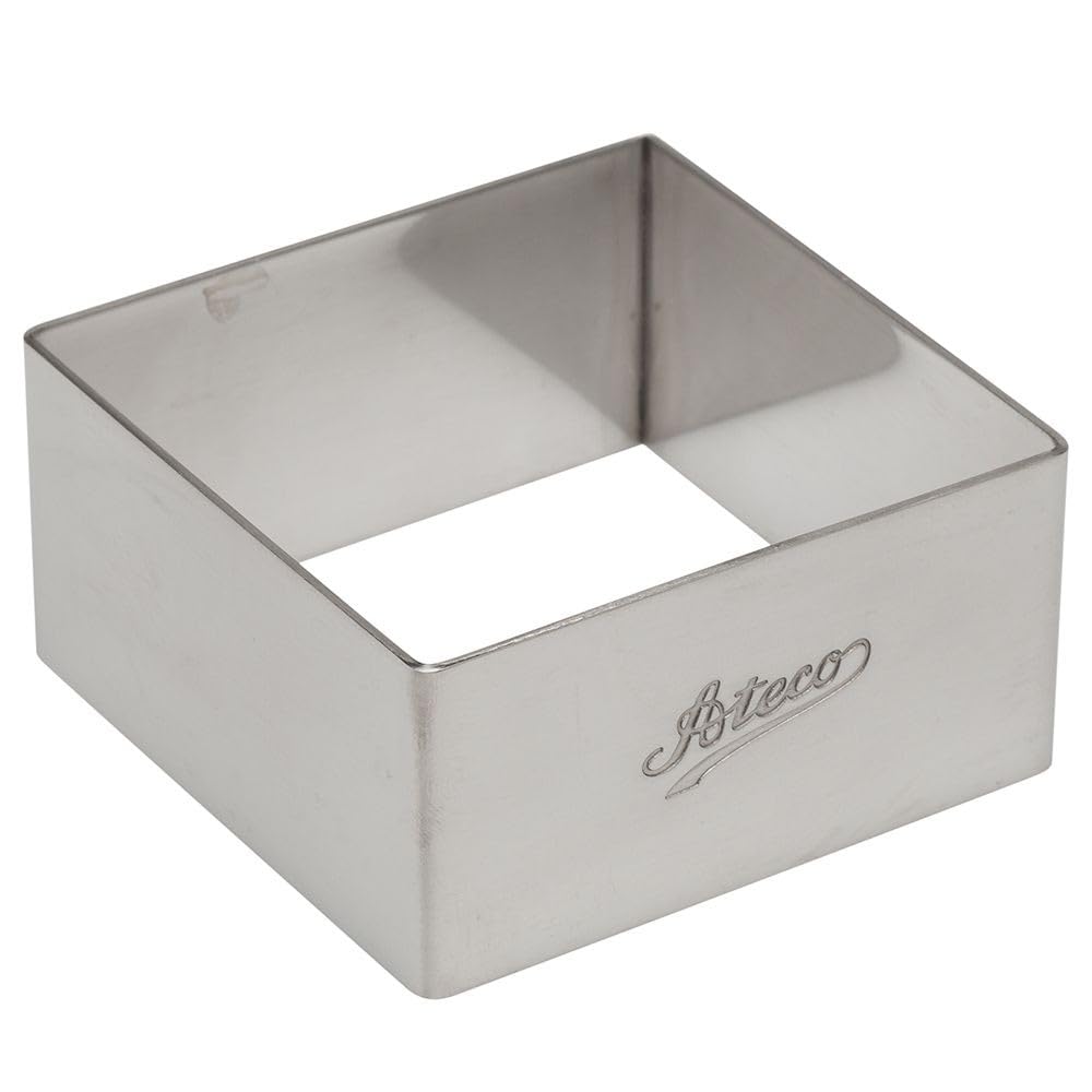 Ateco Square Stainless Steel Form, 2.75 by 1.25-Inches High