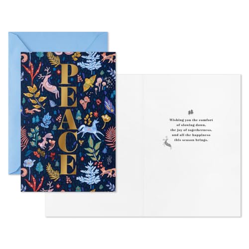 Holiday Boxed Cards with Envelopes - 16 Pack, Modern Folk Art, Peace Design