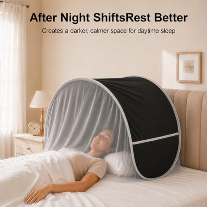 Night Shift Light-Blocking Bed Tent with Mesh Vents for Sleep Privacy