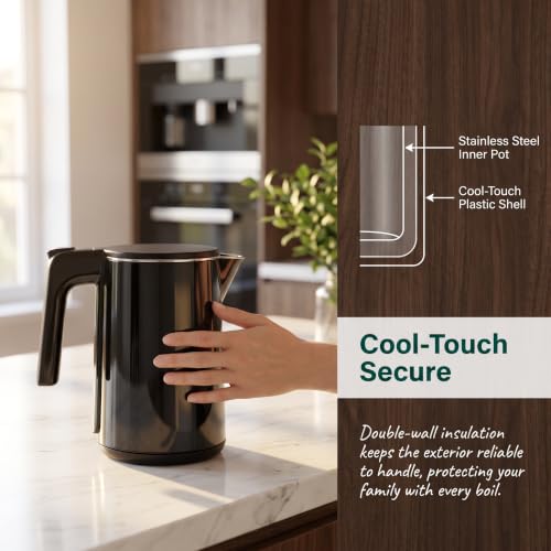 Electric Kettle 1.0L with Adjustable Temperature 1200W Fast Heating BPA-Free