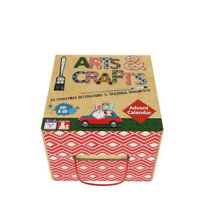 Christmas Advent Calendar Craft Kit with 24 Handmade Ornaments for Kids
