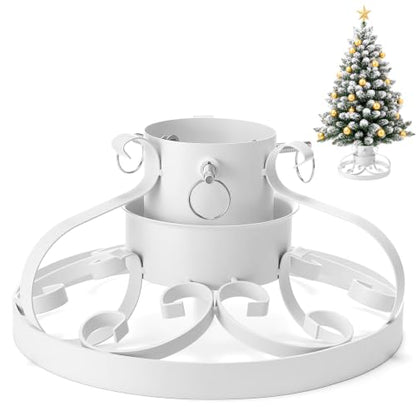 Christmas Tree Stand with Water Reservoir - White, Supports Trees Up to 8.5ft