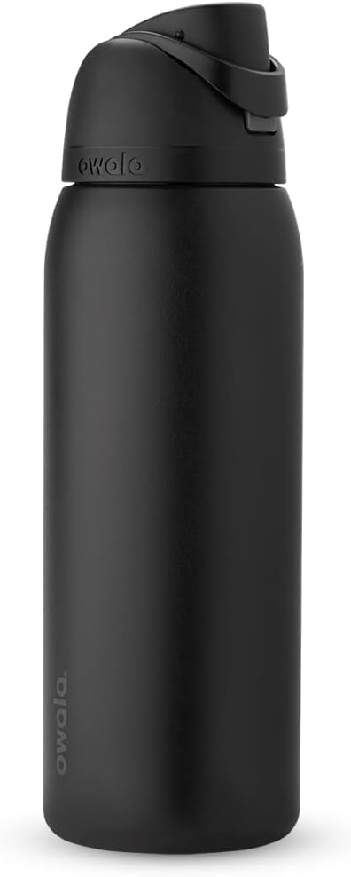 Owala FreeSip Insulated Stainless Steel Water Bottle - BPA-Free, 40 Oz, Ideal for Travel - Very Dark