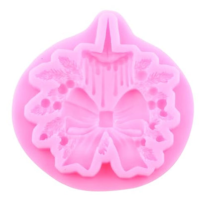 Christmas Silicone Mold Set of 4 - Poinsettia Bow, Holly Leaf & Street Lamp