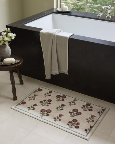 Loloi Chris Loves Julia Clove Ivory Plum Bath Mat 1'9" x 2'10" Rectangular