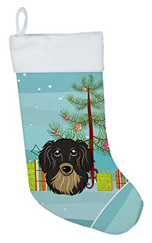 Christmas Stocking - Dachshund Longhair Black and Tan - Holiday Decor