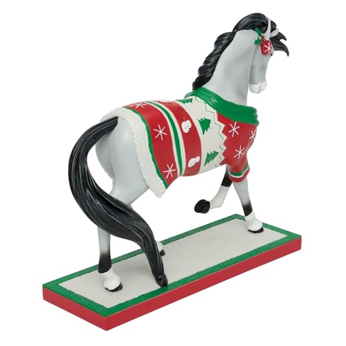 Christmas Sweater Horse Figurine - Painted Pony Collectible, 7.4 Inch
