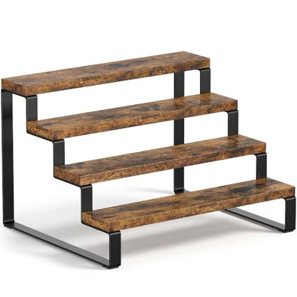4 Tier Wooden Perfume Display Stand Organizer for Fragrance Collection