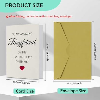 Funny Birthday Card for Boyfriend - Romantic Greeting Card from Girlfriend