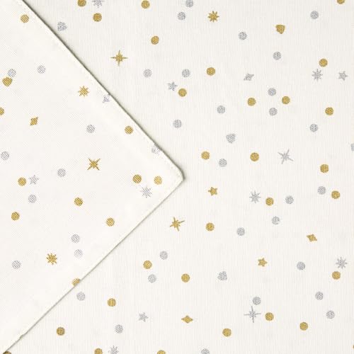 Reversible Holiday Table Runner 15x72 Inches Cotton Metallic Dot Pattern