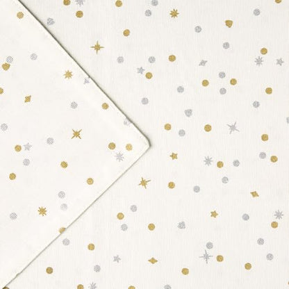 Reversible Holiday Table Runner 15x72 Inches Cotton Metallic Dot Pattern