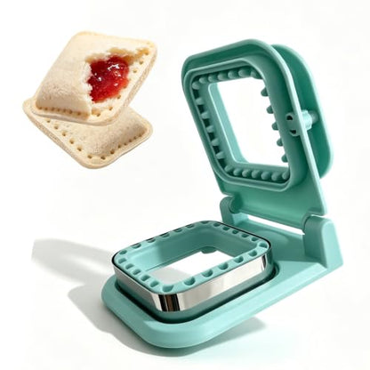 Square Crustless Sandwich Cutter and Sealer - Light Blue, Effortless 2-in-1 Bread Mold