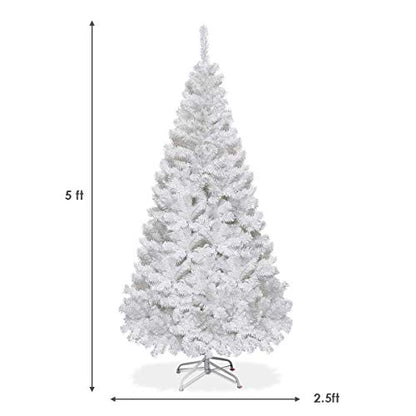 5FT Artificial Christmas Tree with Metal Stand - Indoor Outdoor Holiday Decor