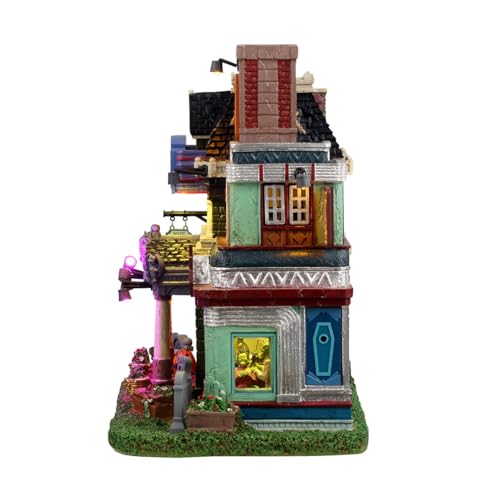 Battery Operated Lighted Building for Spooky Town - Lemax Mortuary Makeovers