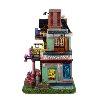Battery Operated Lighted Building for Spooky Town - Lemax Mortuary Makeovers