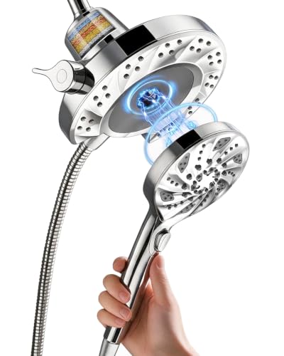 Filtered Shower Head with Handheld Combo, High Pressure & Magnetic Docking