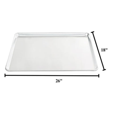 Chef Approved 26" Wide Aluminum Sheet Pan - Heavy-Duty Baking Bun for Restaurants | 26"W x 18"D x 1.13"H, 16-Gauge