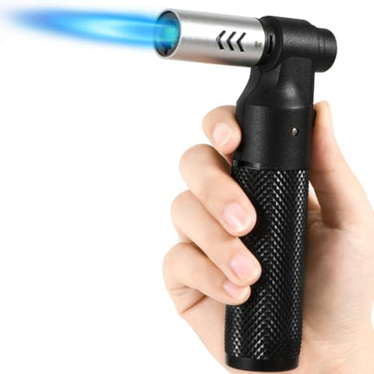 Refillable Butane Torch Lighter with Large Nozzle & Windproof Flame
