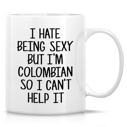 White Ceramic Mug for Proud Colombian - 11oz Coffee Cup for Friends & Gifts