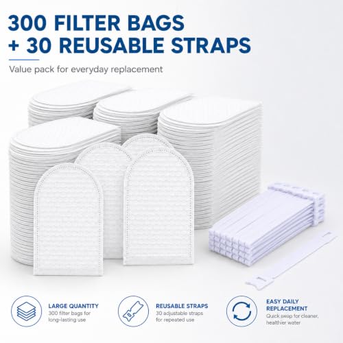 300 Pack Faucet Filter Bags - Mesh Water Filter Sleeves for Kitchen & Bathroom
