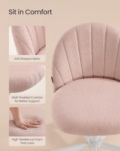 Swivel Makeup Vanity Office Chair - Fruit Pink, Comfortable & Stylish