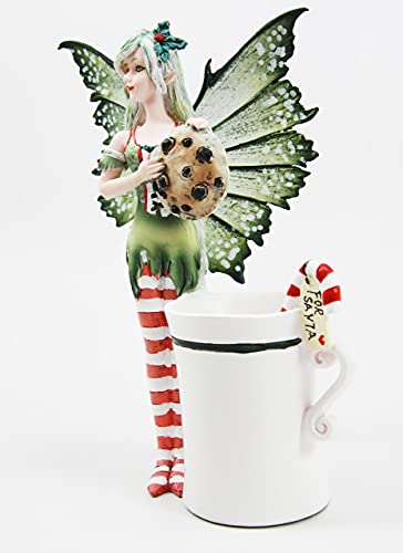 Fairy Collector Figurine - Amy Brown Christmas Fairy with Cookie & Candy Cane