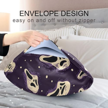 Halloween Ghost Satin Pillowcase - Standard 20x26 Inch Silky Body Pillow Cover