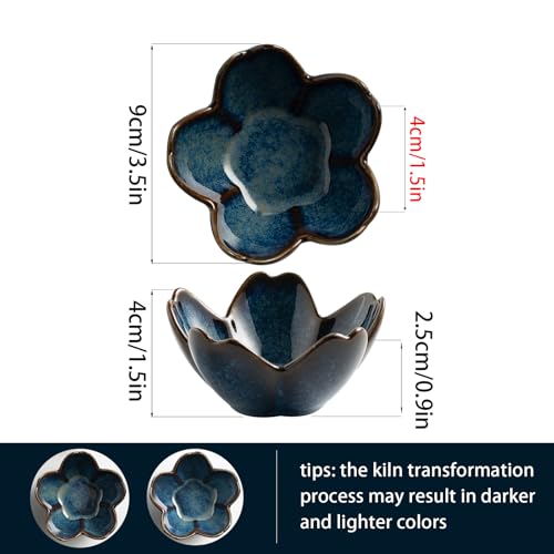 Blue Flower Ring Holder Dish Ceramic Jewelry Tray Small Trinket Dish